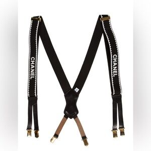 CHANEL Black and White Suspenders